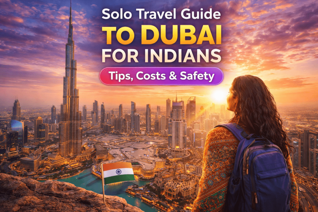 solo travel dubai for indians with burj khalifa skyline sunset travel guide tips costs safety